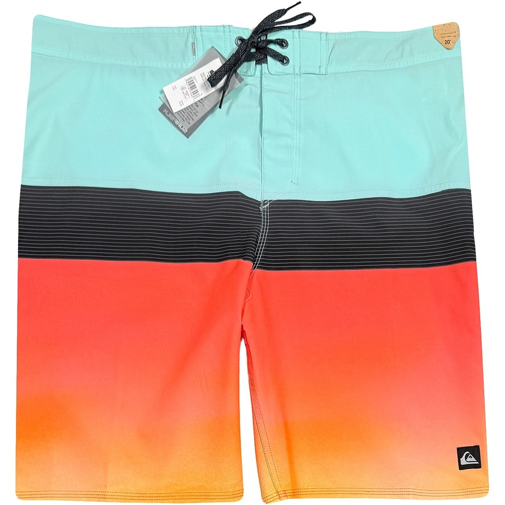 Quiksilver Surfsilk Panel Board Shorts - NWT Mens 40 Aqua / Orange - #46732-D6